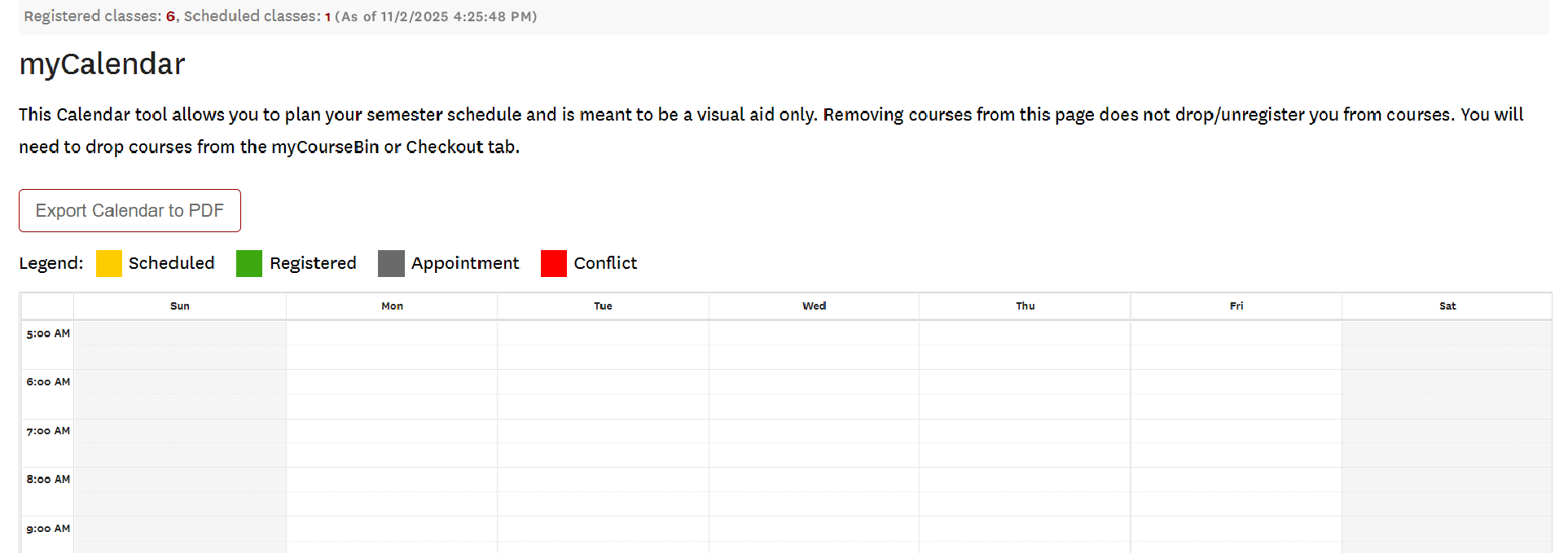Web Registration Screenshot